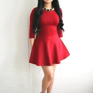 GUESS Red fit and flare dress